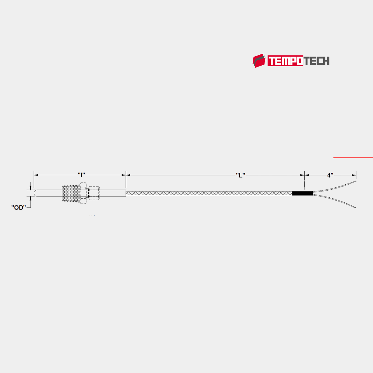 Cuttable Probe Thermocouple with Wire image 1