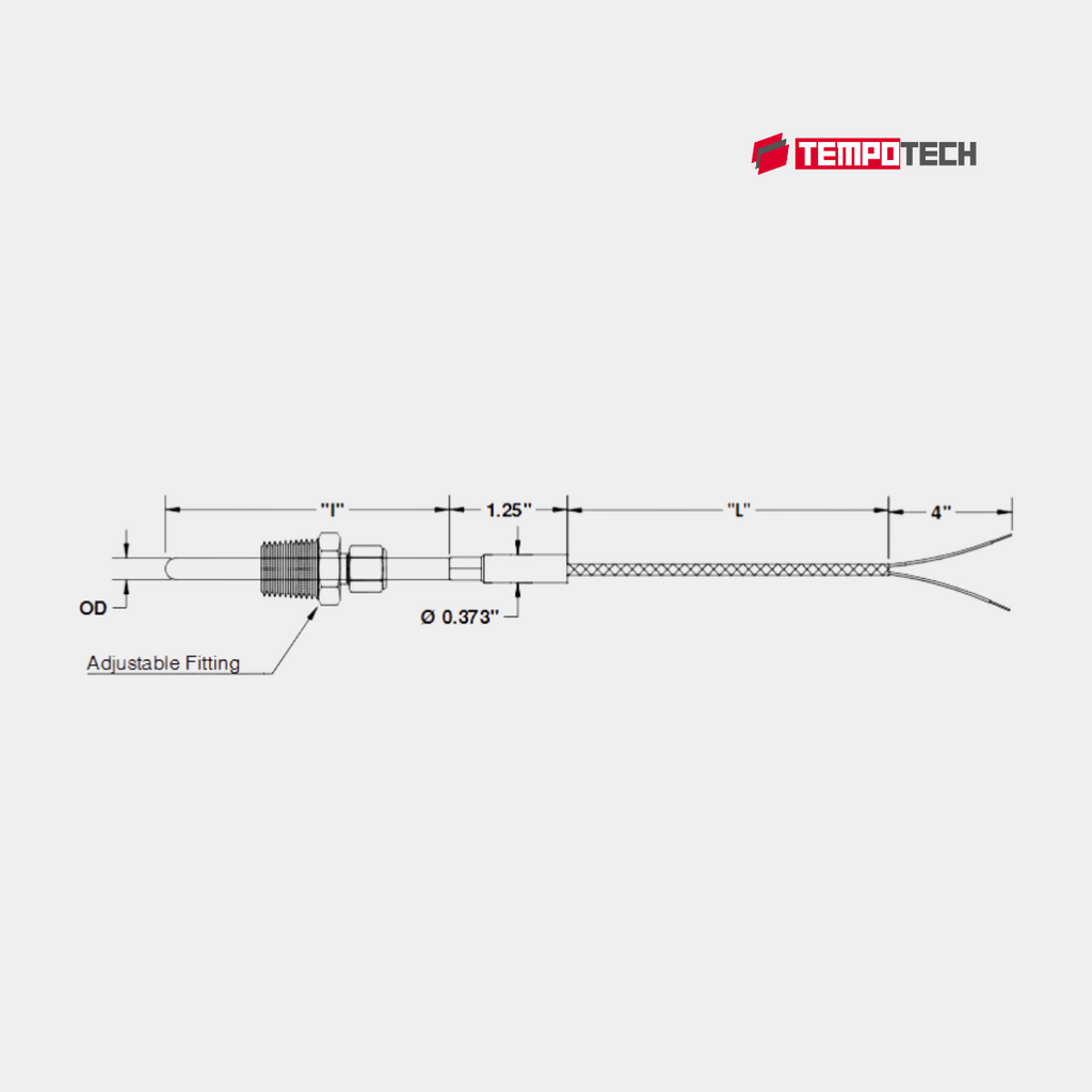 Type K Thermocouple Probe with lead wire image 1